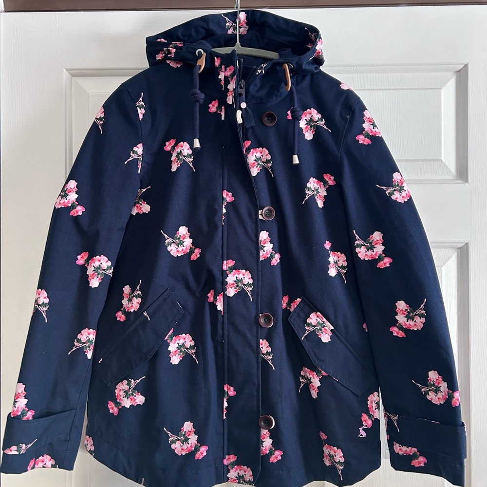 Joules Navy Blue Floral Rain Jacket